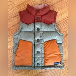 Kids Patagonia Colorblock Puffer Vest, Size 2T
